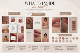 Lip Blush PMU Instagram Template Pack | 165 Canva Templates for Permanent Makeup Artists | Lip Blush Social Media Posts, Stories & Highlight Covers