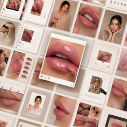 Lip Blush PMU Instagram Template Pack | 165 Canva Templates for Permanent Makeup Artists | Lip Blush Social Media Posts, Stories & Highlight Covers